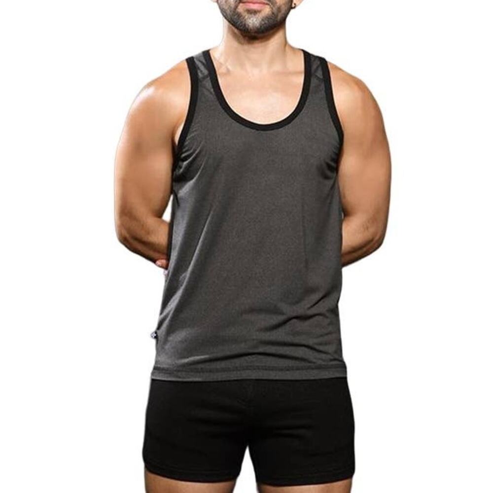 Andrew Christian Stretch Gym Tank Charcoal Grey Small - Picture 5 of 11